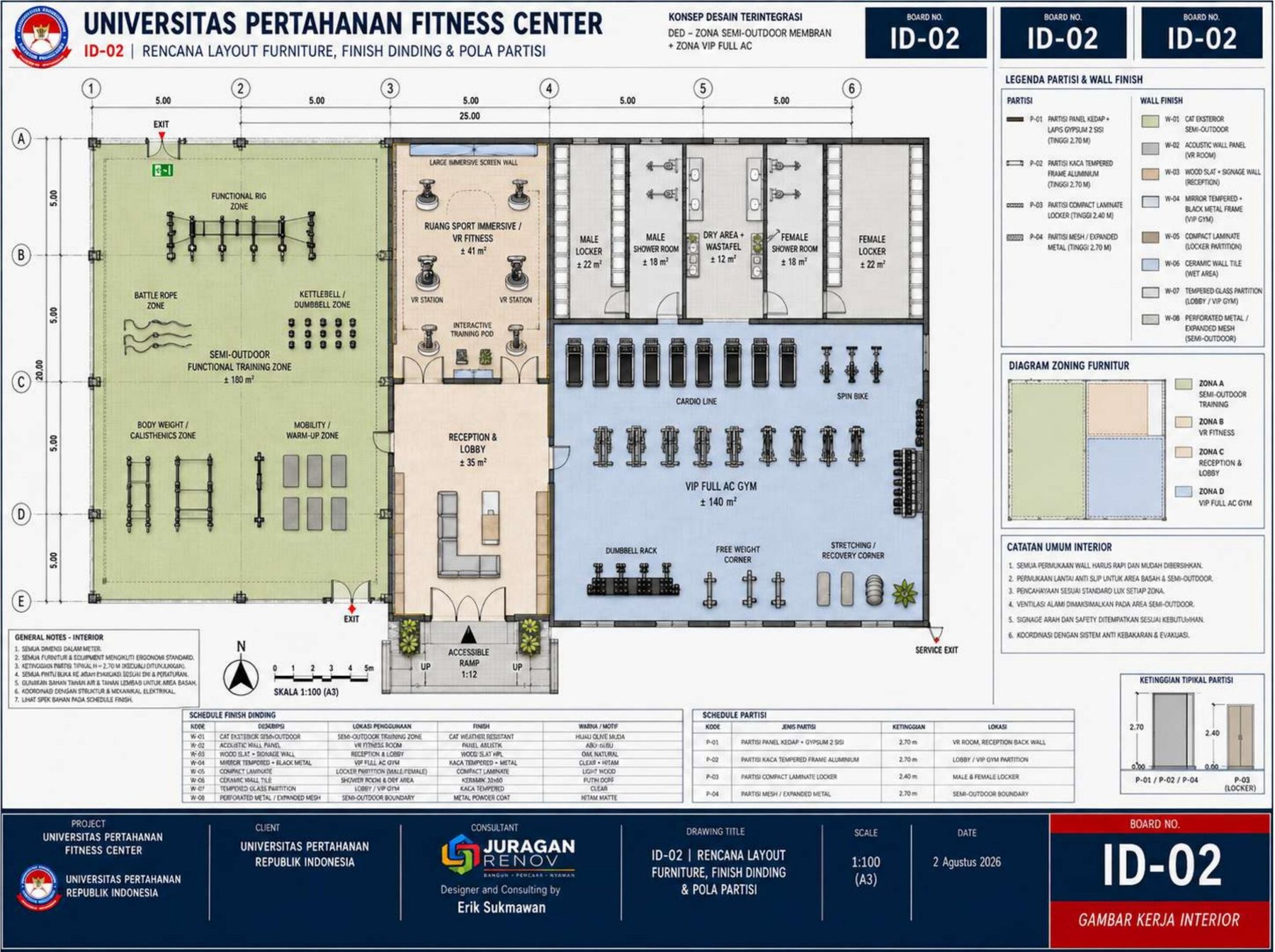 Rencana Layout Furniture & Partisi
